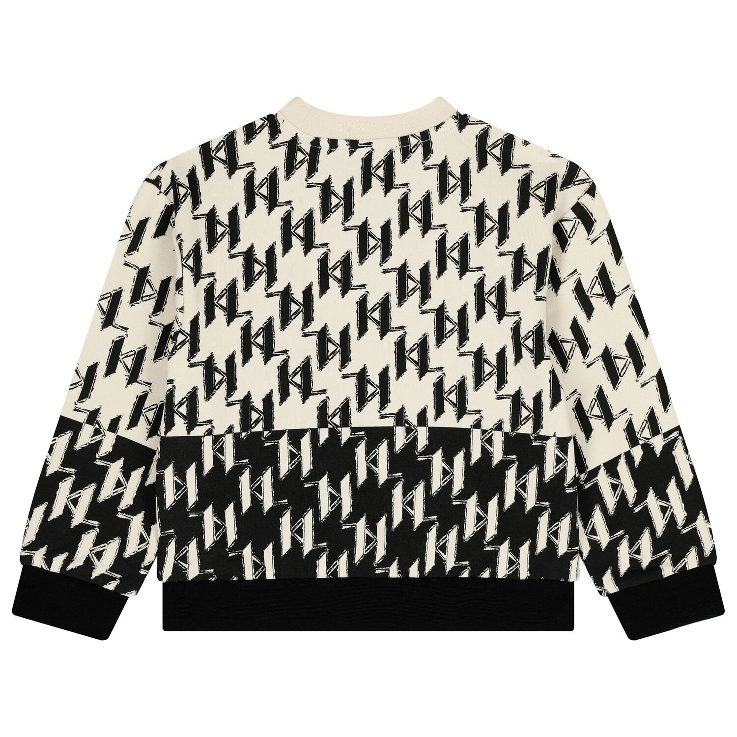 سويت شيرت اولاد بالشعار باللون العاجى والاسود , 1, hi-res