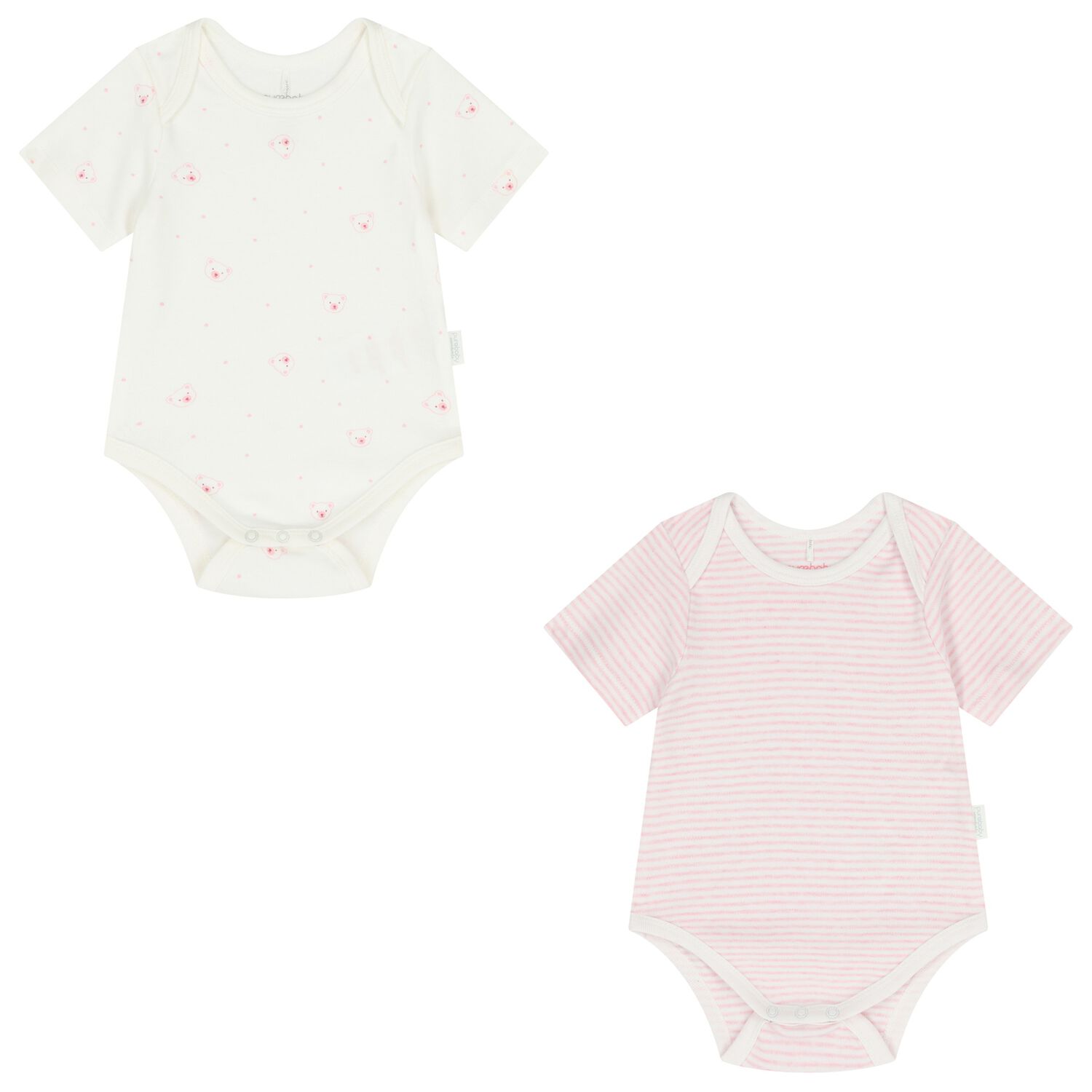Baby Girls White & Pink Bodysuits ( 2-Pack ), 2, hi-res image number null