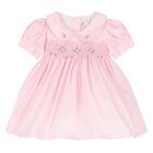 Baby Girls Pink Smocked Dress, 1, hi-res