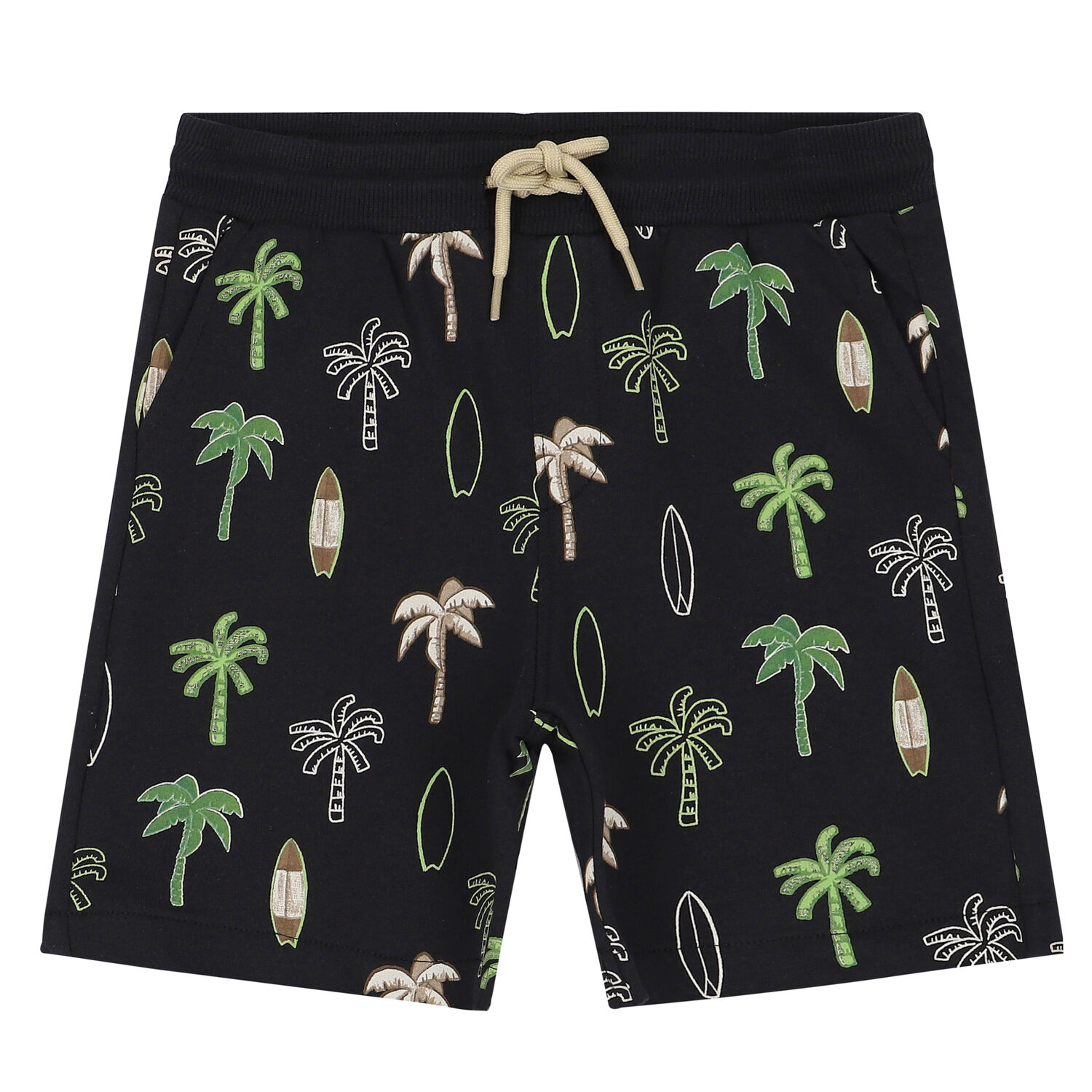 Boys Ivory & Black Graphic Shorts Set, 1, hi-res