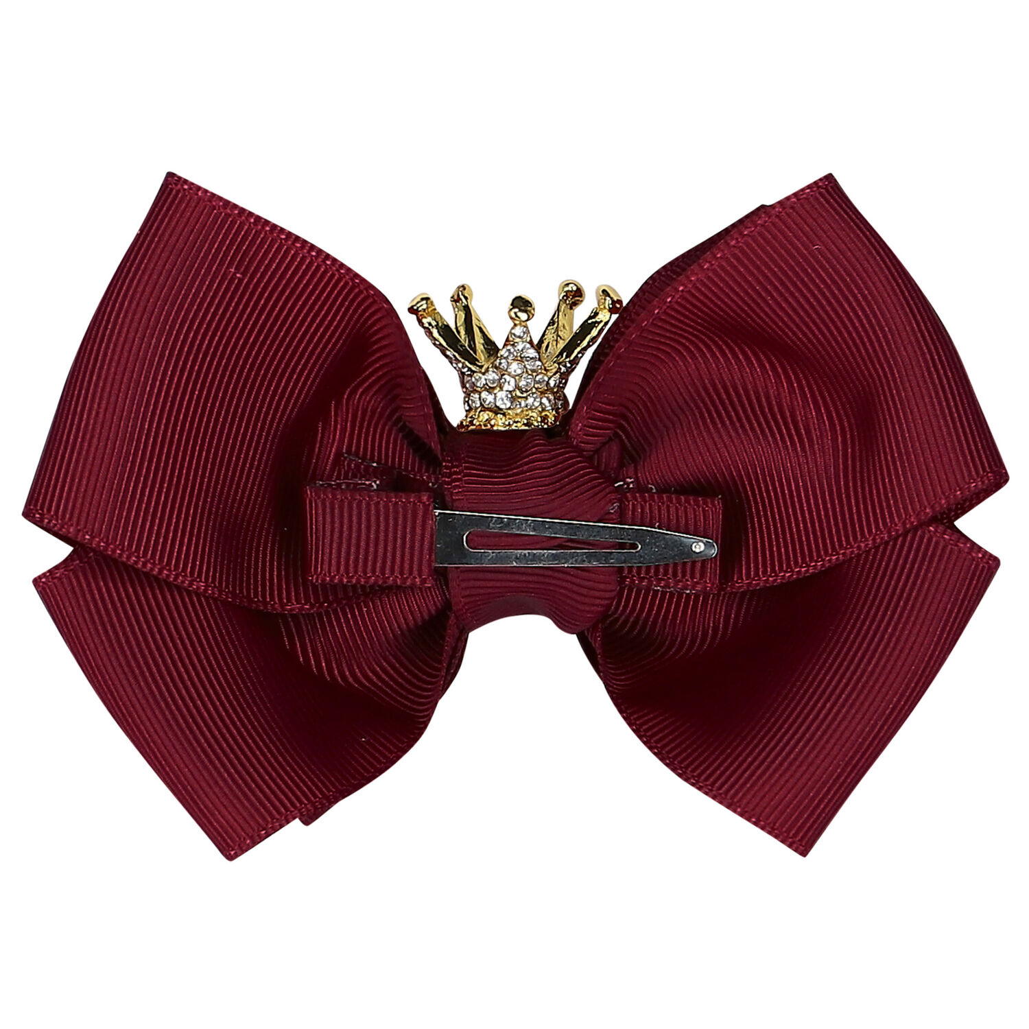 Girls Burgundy Bow Hairclip, 12, hi-res image number null