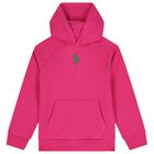 Girls Pink Logo Hooded Top, 1, hi-res