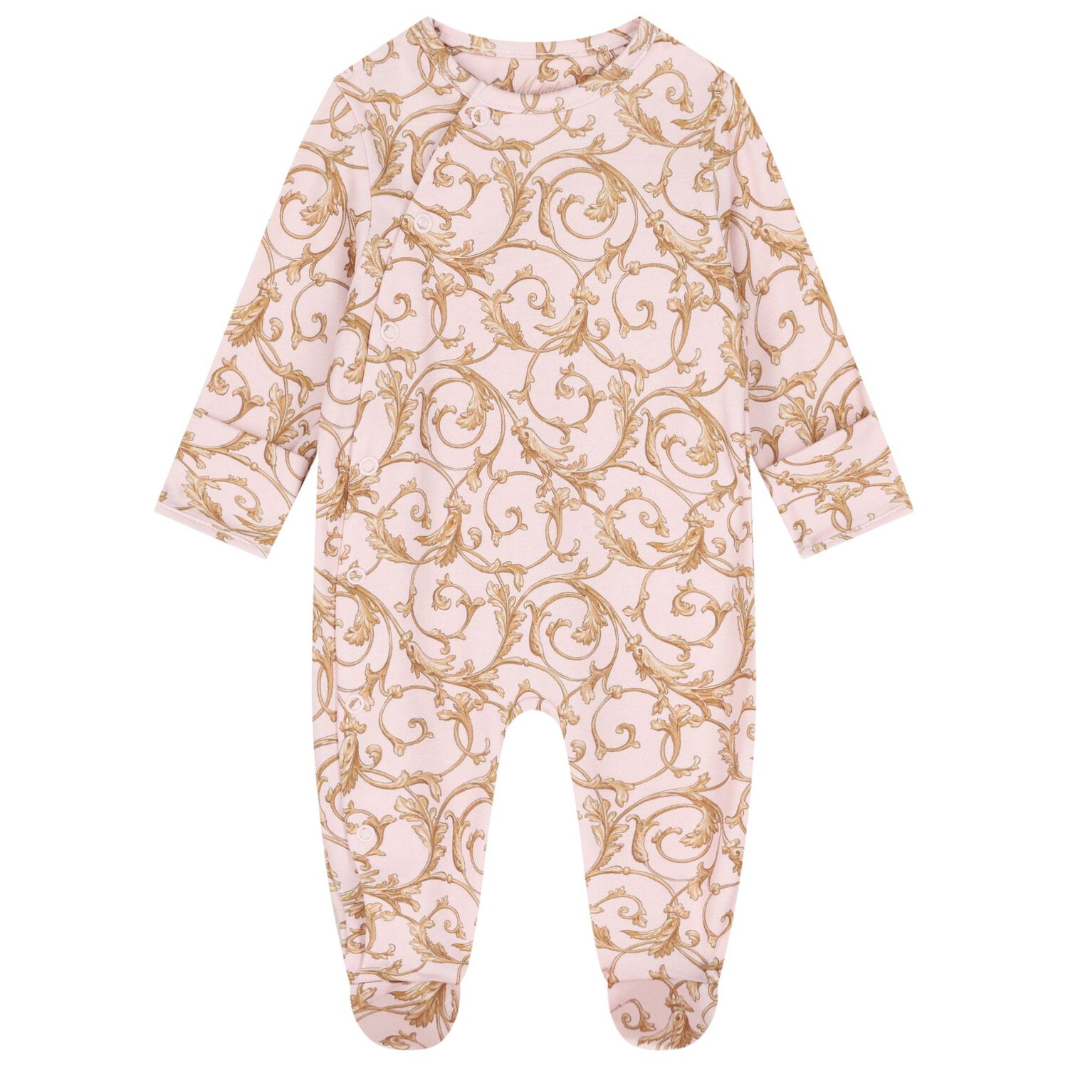Baby Girls Pink & Gold Babygrow Gift Set (3 Piece), 2, hi-res