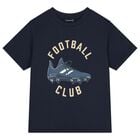 Boys Navy Blue Football T-Shirt, 1, hi-res