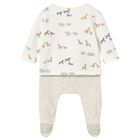 Ivory & Beige 2 Piece Babygrow, 2, hi-res