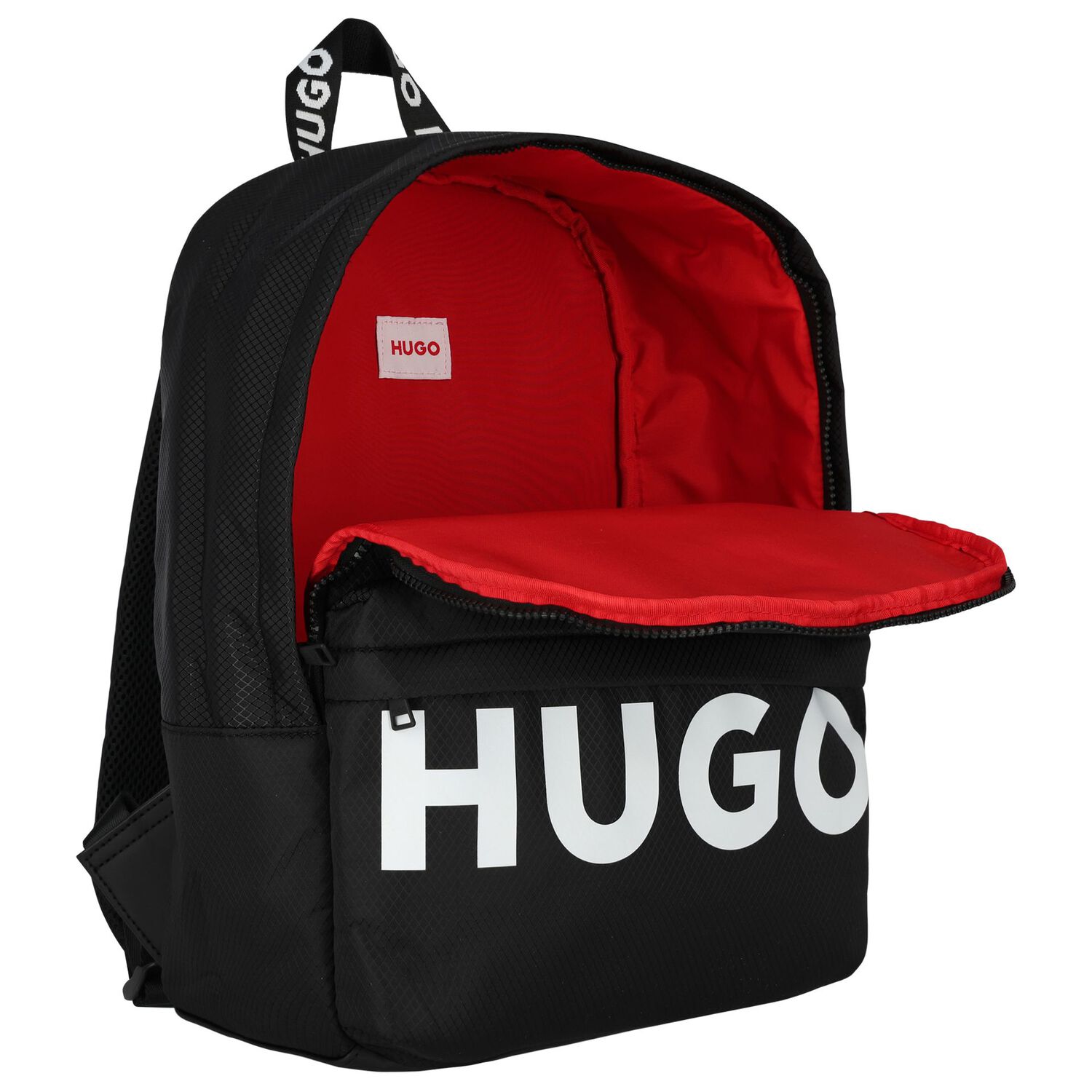 حقيبة ظهر بالشعار باللون الاسود, 1, hi-res