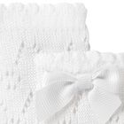 Baby Girls White Knitted Bow Socks, 1, hi-res