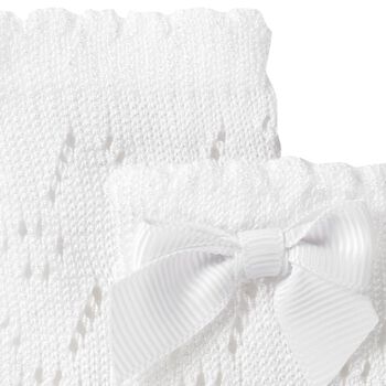 Baby Girls White Knitted Bow Socks