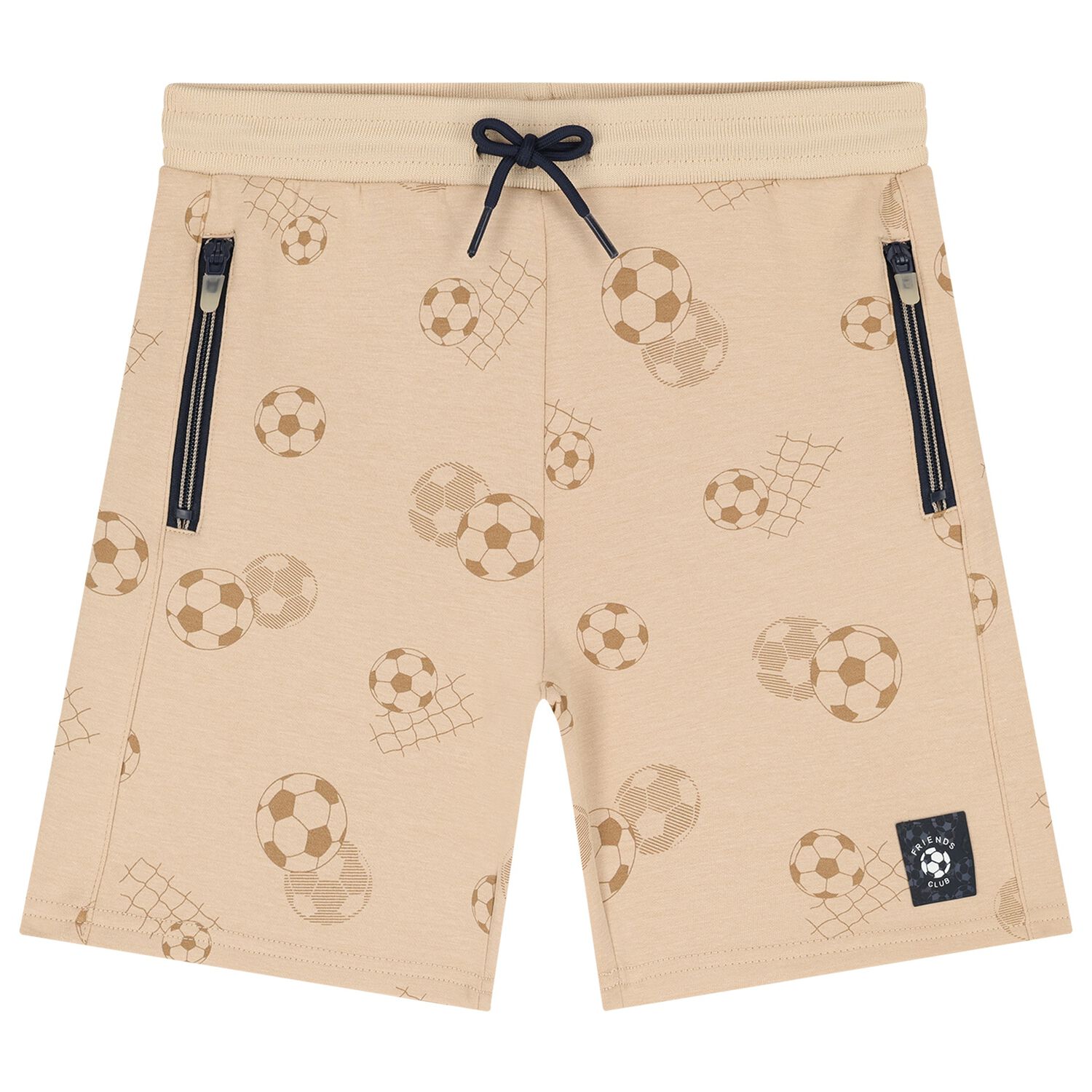 Boys Beige Football Shorts, 1, hi-res