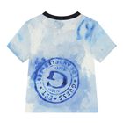 Baby Boys White, Blue & Navy Blue Logo Shorts Set, 1, hi-res