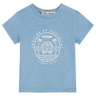 Younger Boys Blue Logo T-Shirt, 1, hi-res