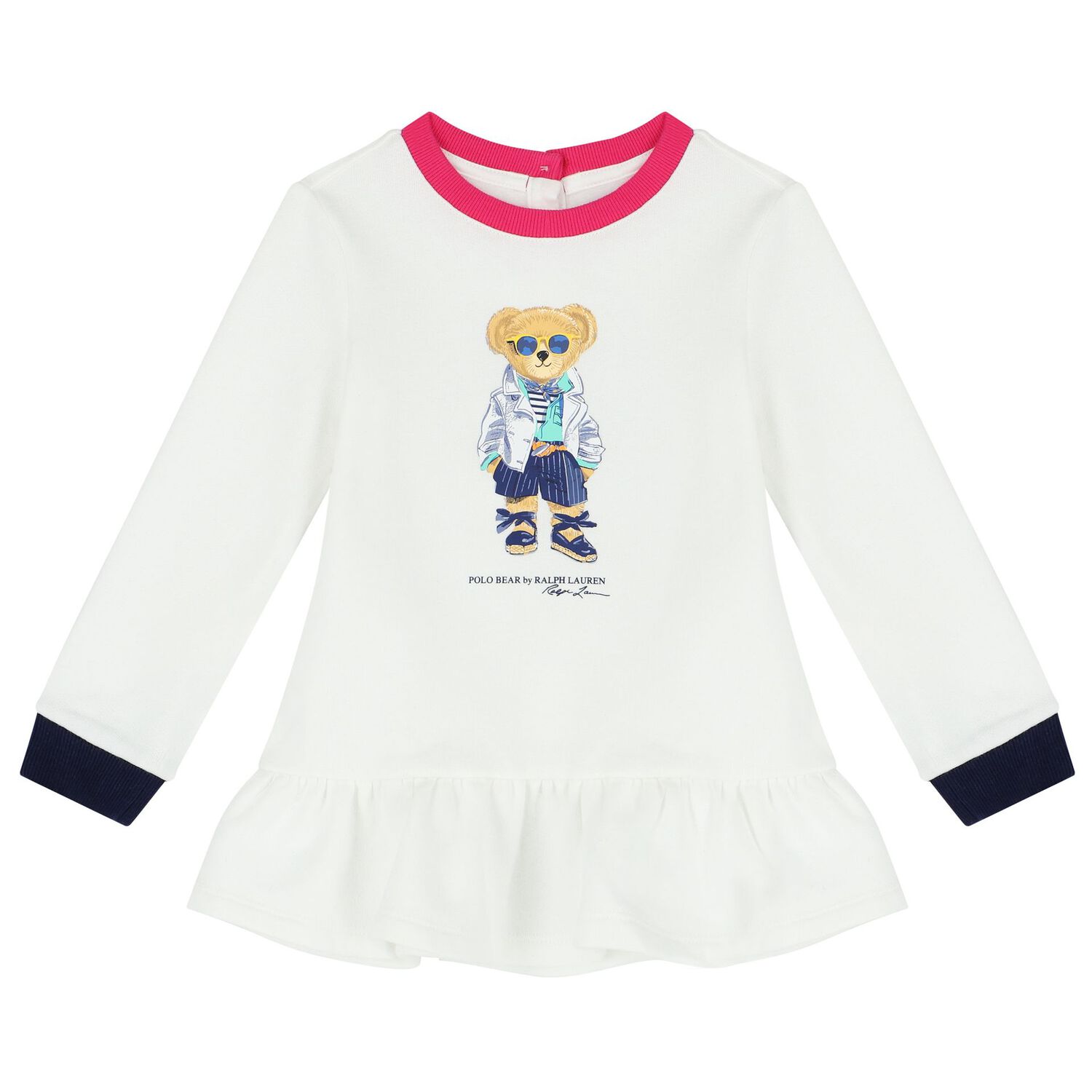 طقم بنات ليغنز بالشعار باللون الأبيض والوردي, 1, hi-res