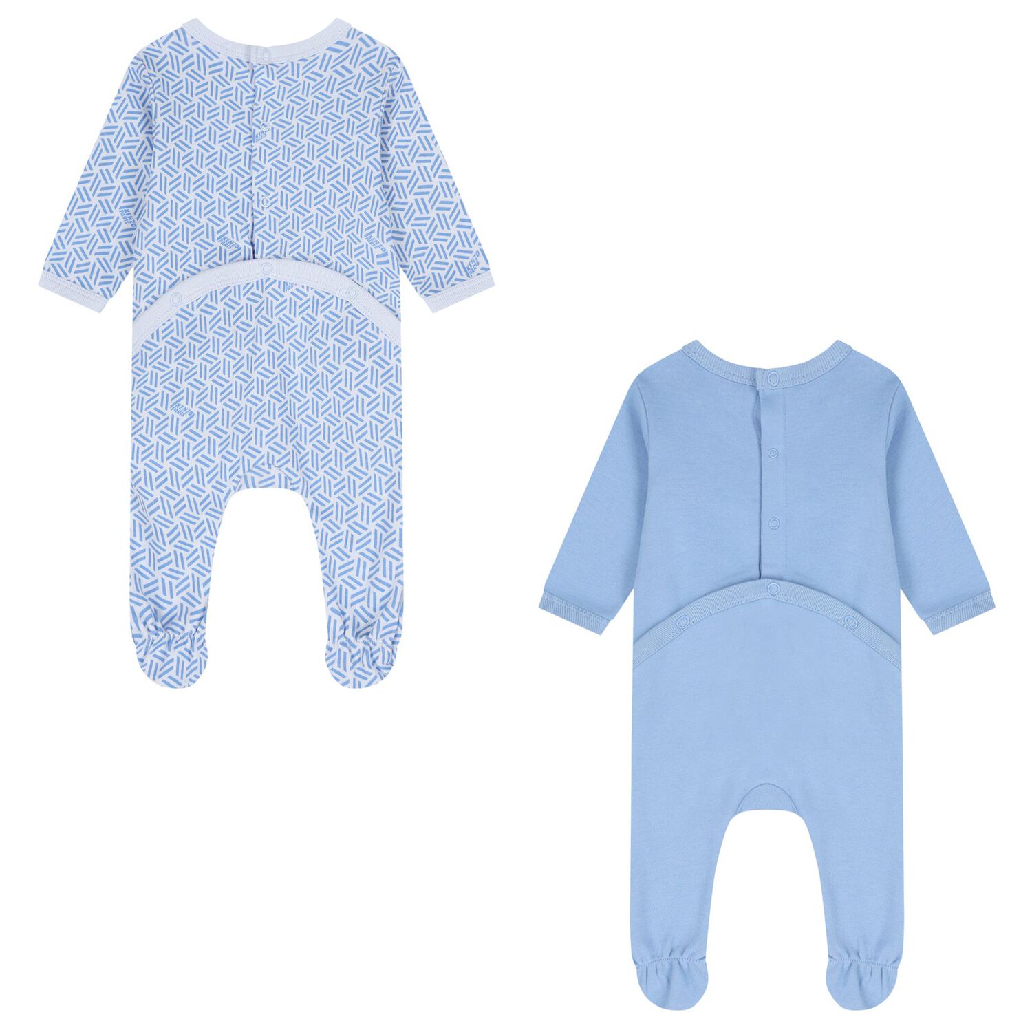 افرول بالشعار باشكال هندسيه باللون الازرق ( 2 قطعه ) , 2, hi-res