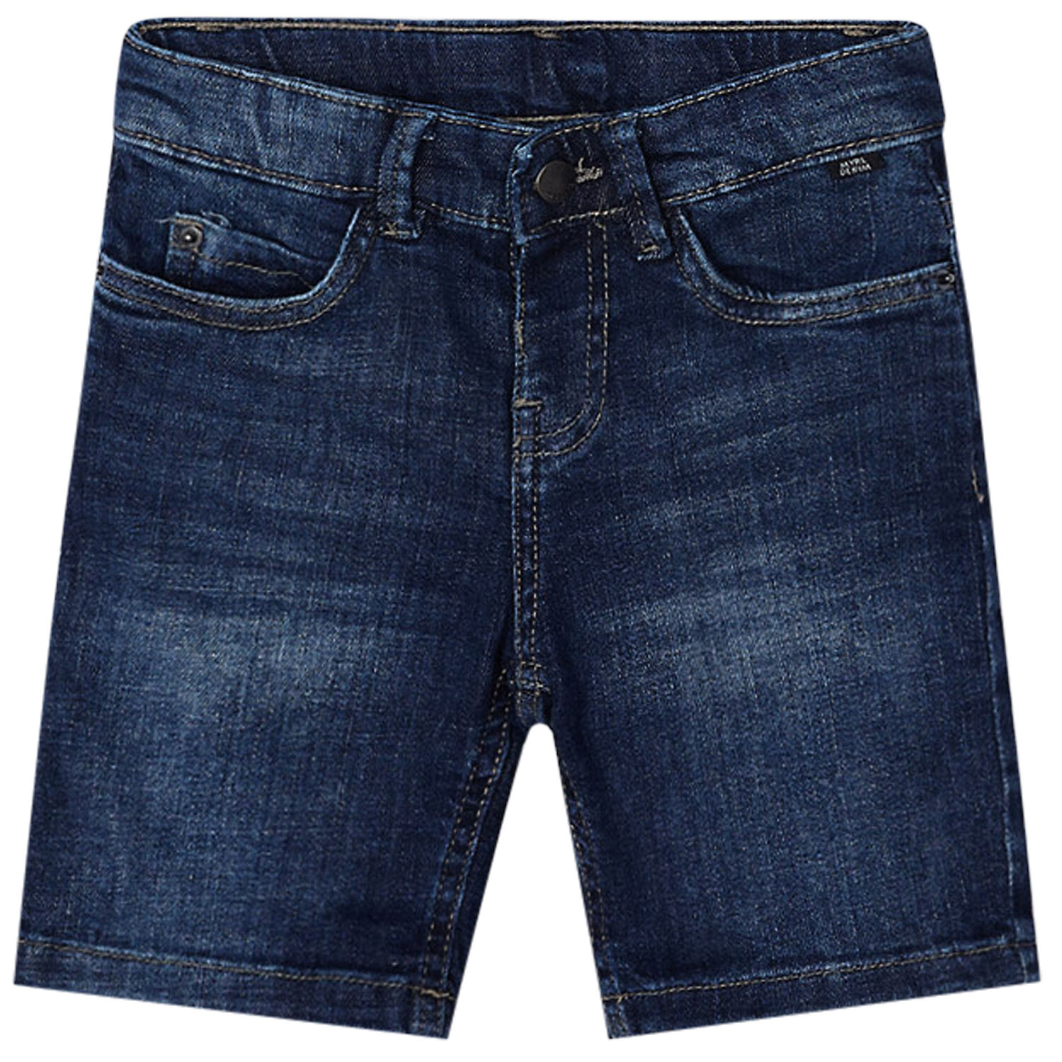 Boys Blue Denim Shorts, 1, hi-res