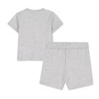Younger Boys Grey Tiger Logo Shorts Set, 1, hi-res
