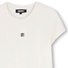 فستان بنات بالشعار باللون الابيض والعاجى , 1, hi-res