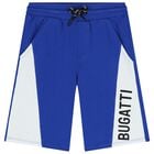 Boys Blue Logo Shorts, 2, hi-res