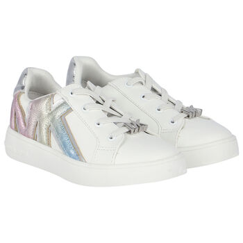 Girls White Logo Trainers