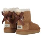 Younger Girls Beige Mini Bailey Bow II Suede Boots, 2, hi-res