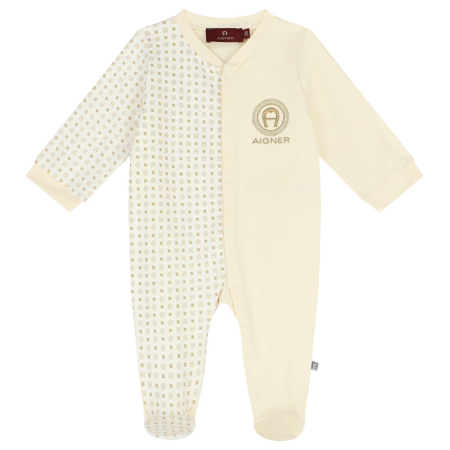 Ivory & Gold Logo Babygrow, 1, hi-res image number null