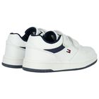 Boys White Logo Trainers, 1, hi-res