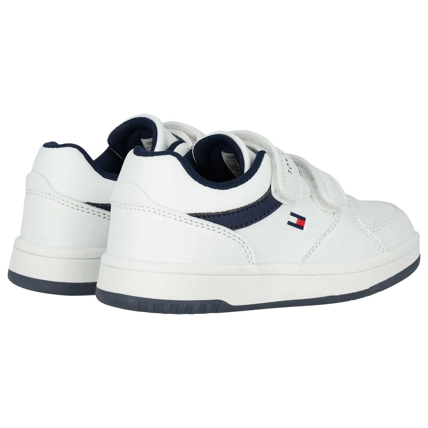 Boys White Logo Trainers, 1, hi-res