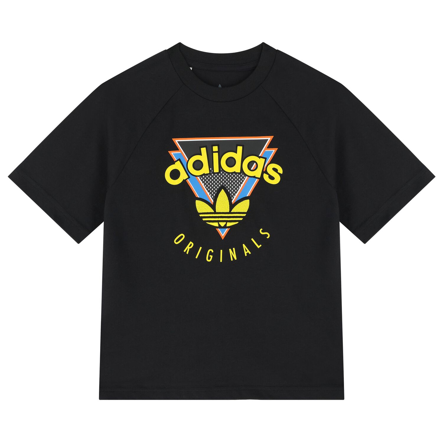 تيشيرت اولاد بالشعار تريفويل باللون الاسود, 1, hi-res