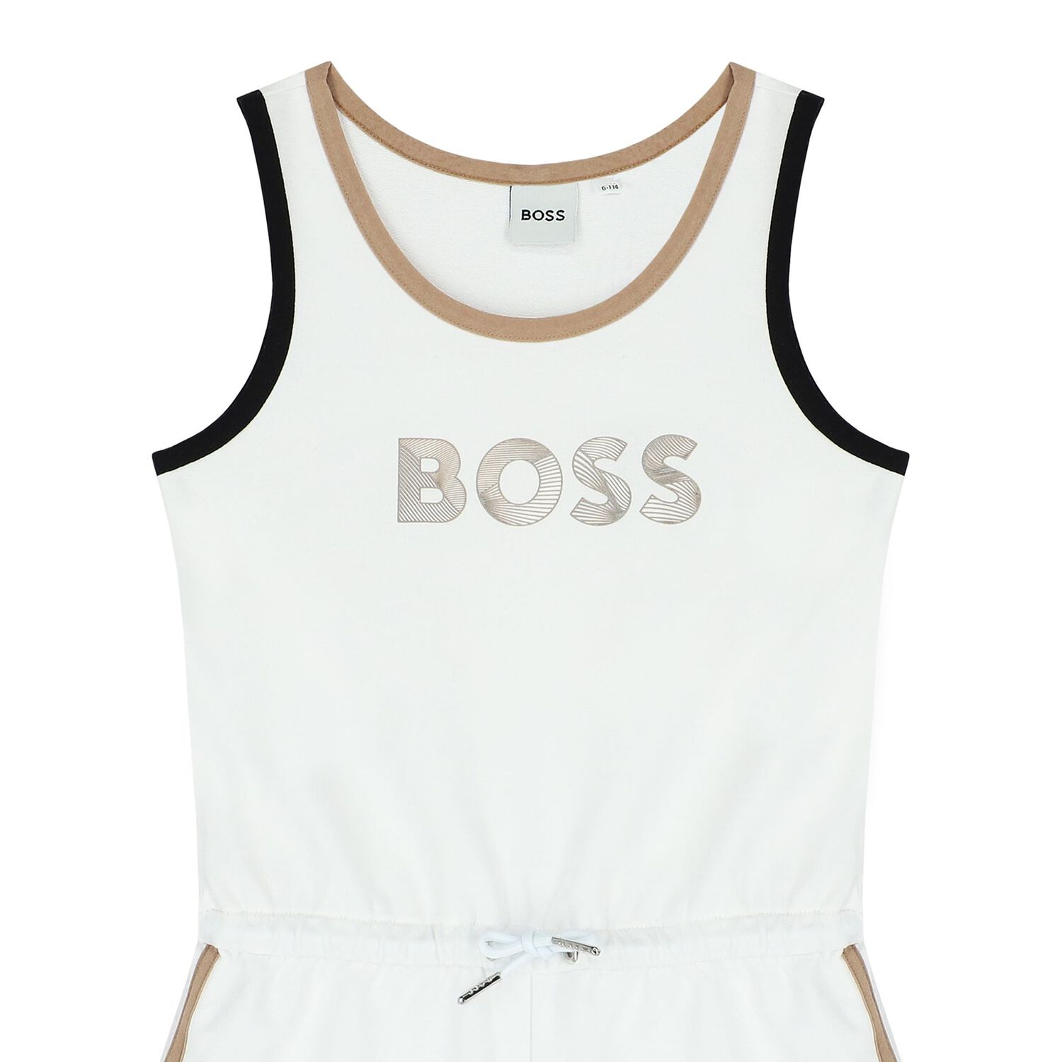 Girls White Logo Playsuit, 1, hi-res image number null