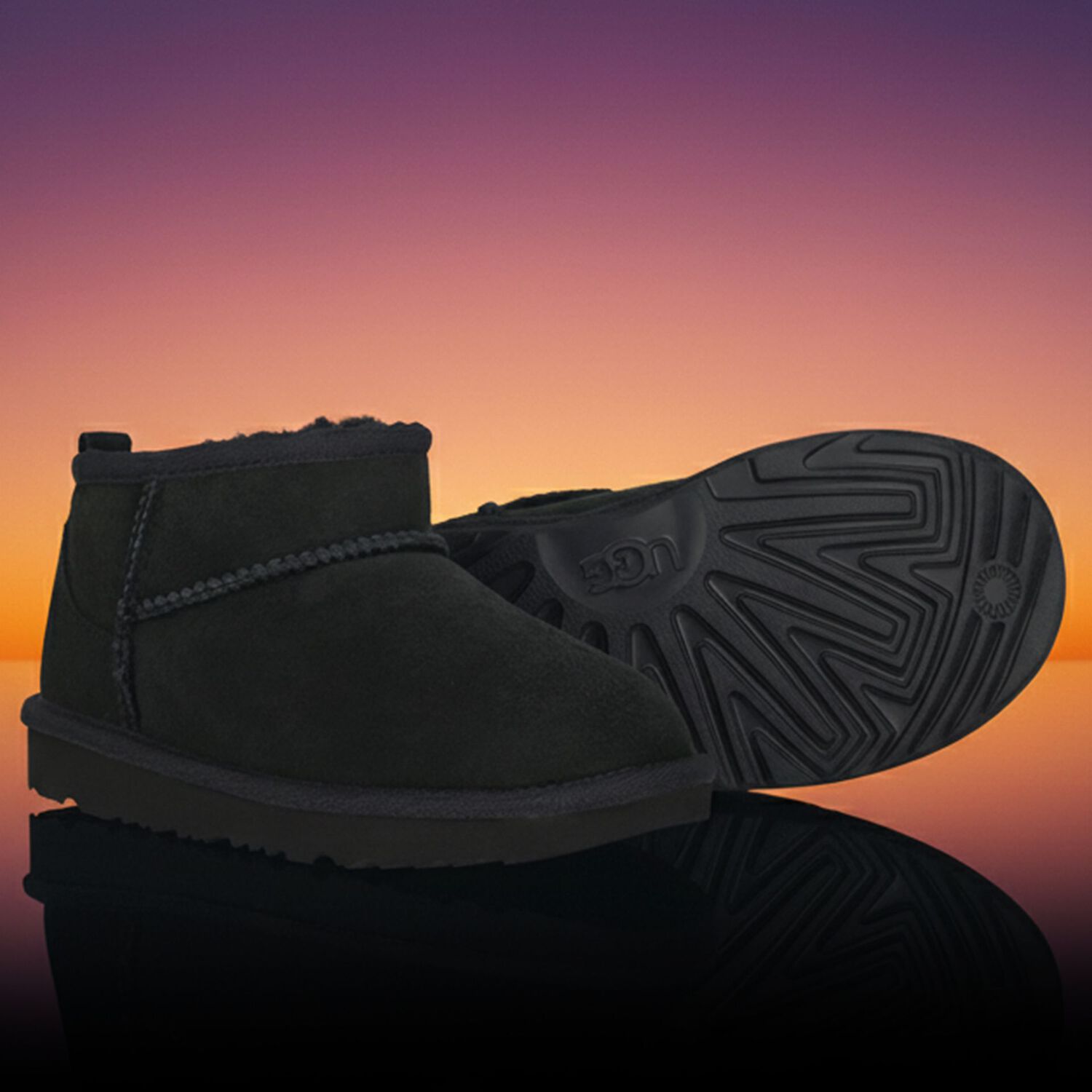 بوت صغير للاطفال من الشواه الكلاسيكى باللون الاسود , 2, hi-res