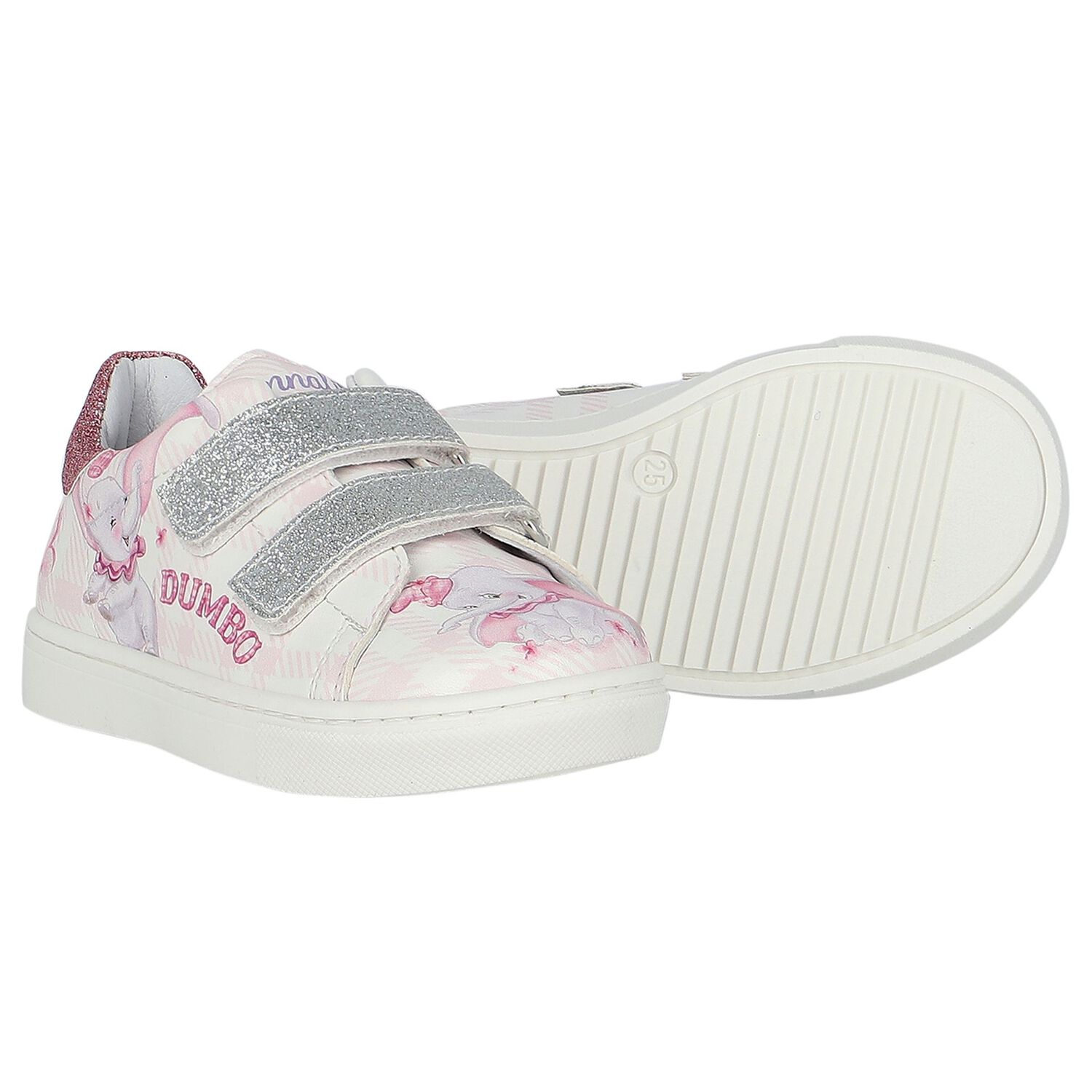 Girls Pink & White Disney Trainers, 1, hi-res