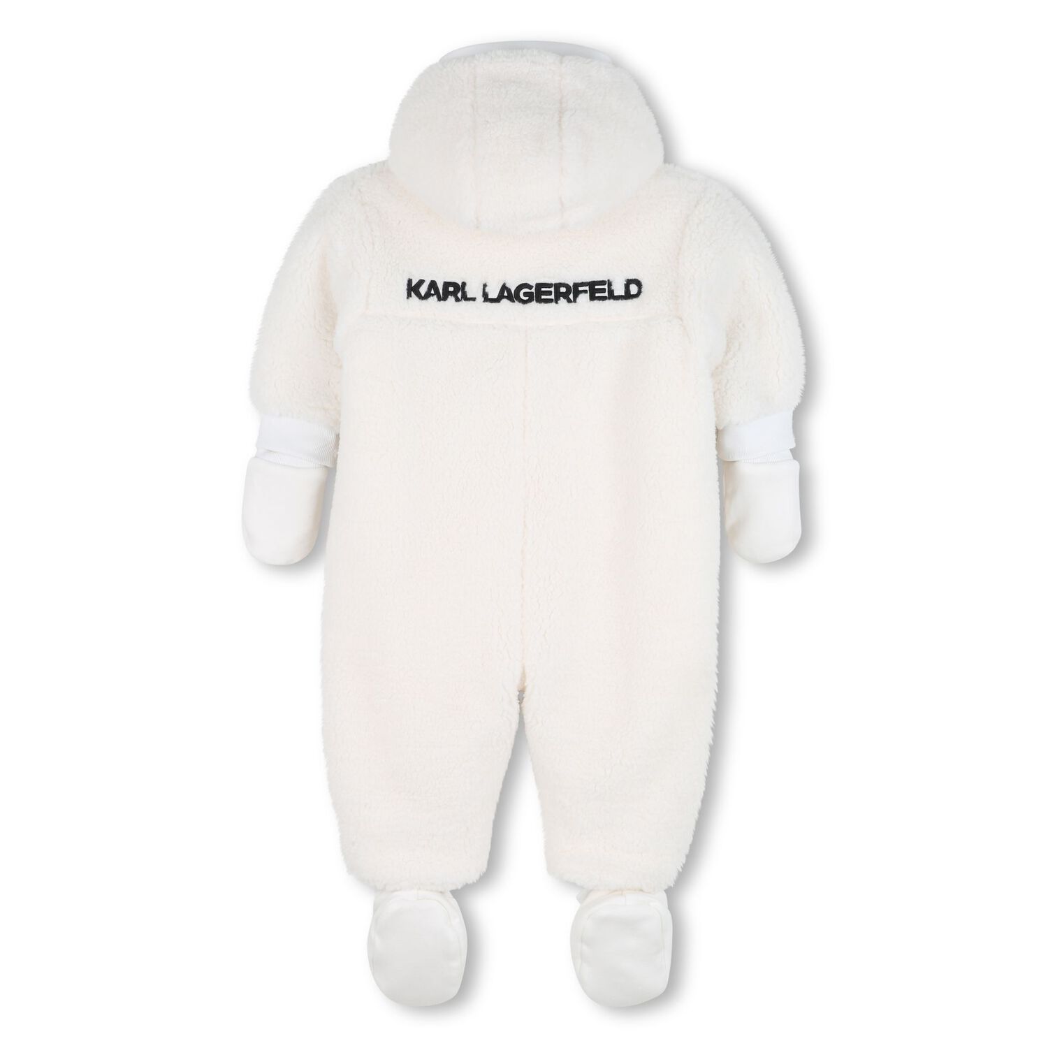 White Sherpa Fleece Baby Pramsuit, 1, hi-res