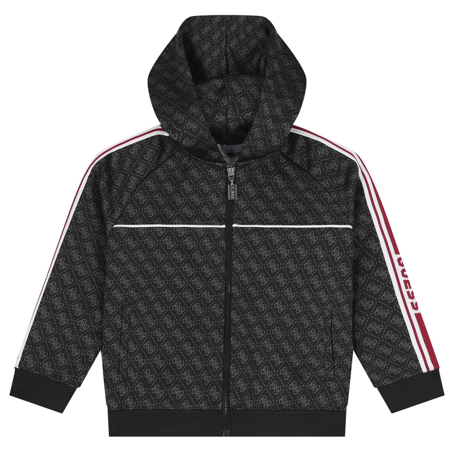 توب اولاد هودى بسحاب بالشعار باللون الاسود, 1, hi-res