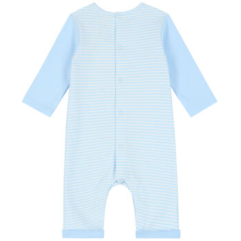 Baby Boys Blue & White Striped Romper