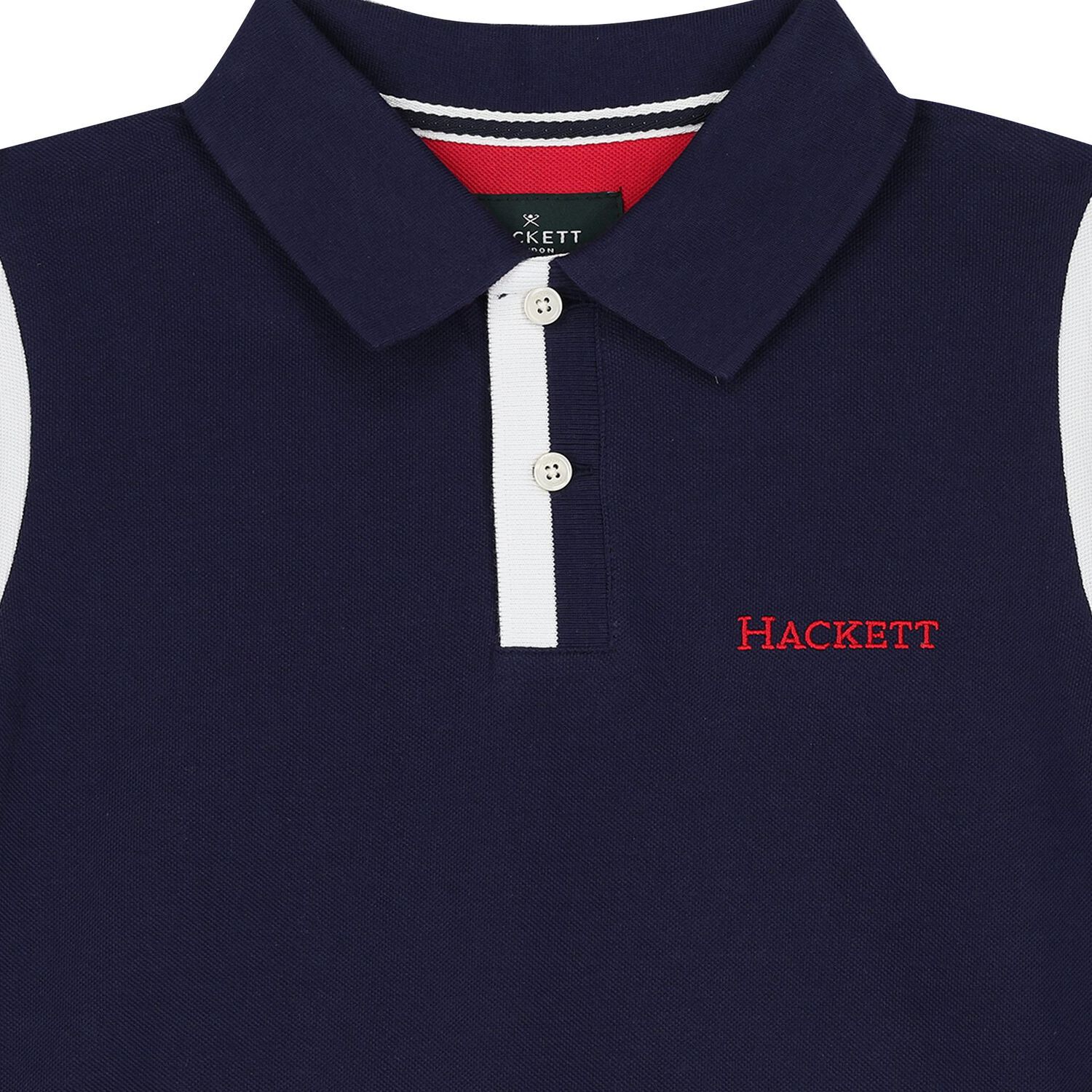 Boys Navy Blue & White Logo Polo Shirt, 1, hi-res image number null