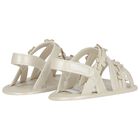 Baby Girls Ivory Flower Sandals, 2, hi-res