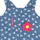 فستان بنات بطابعه قلب باللون الأزرق, 1, hi-res