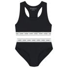 بيكيني أسود بشعار للبنات, 2, hi-res