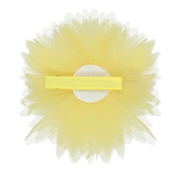 Girls Yellow Tulle Flower Hairclip
