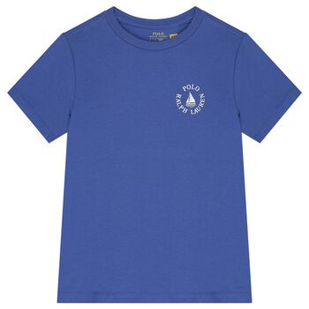 تيشيرت بالشعار باللون الأزرق للأولاد