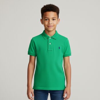 Boys Green Logo Polo Shirt