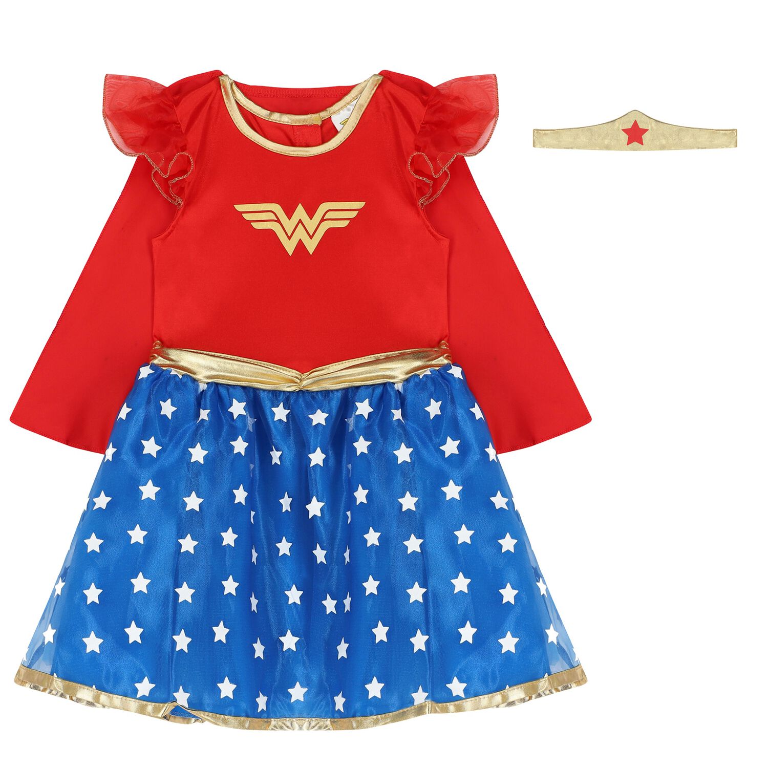 Girls Red & Blue Wonder Woman Costume, 1, hi-res