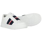 Boys White Logo Leather Trainers, 1, hi-res