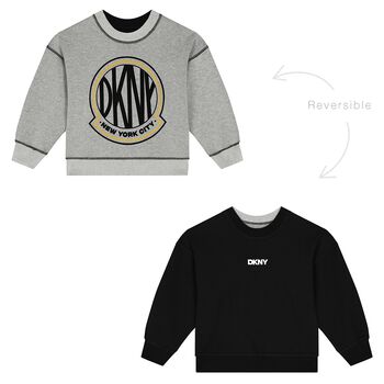 Grey & Black Logo Reversible Sweatshirt