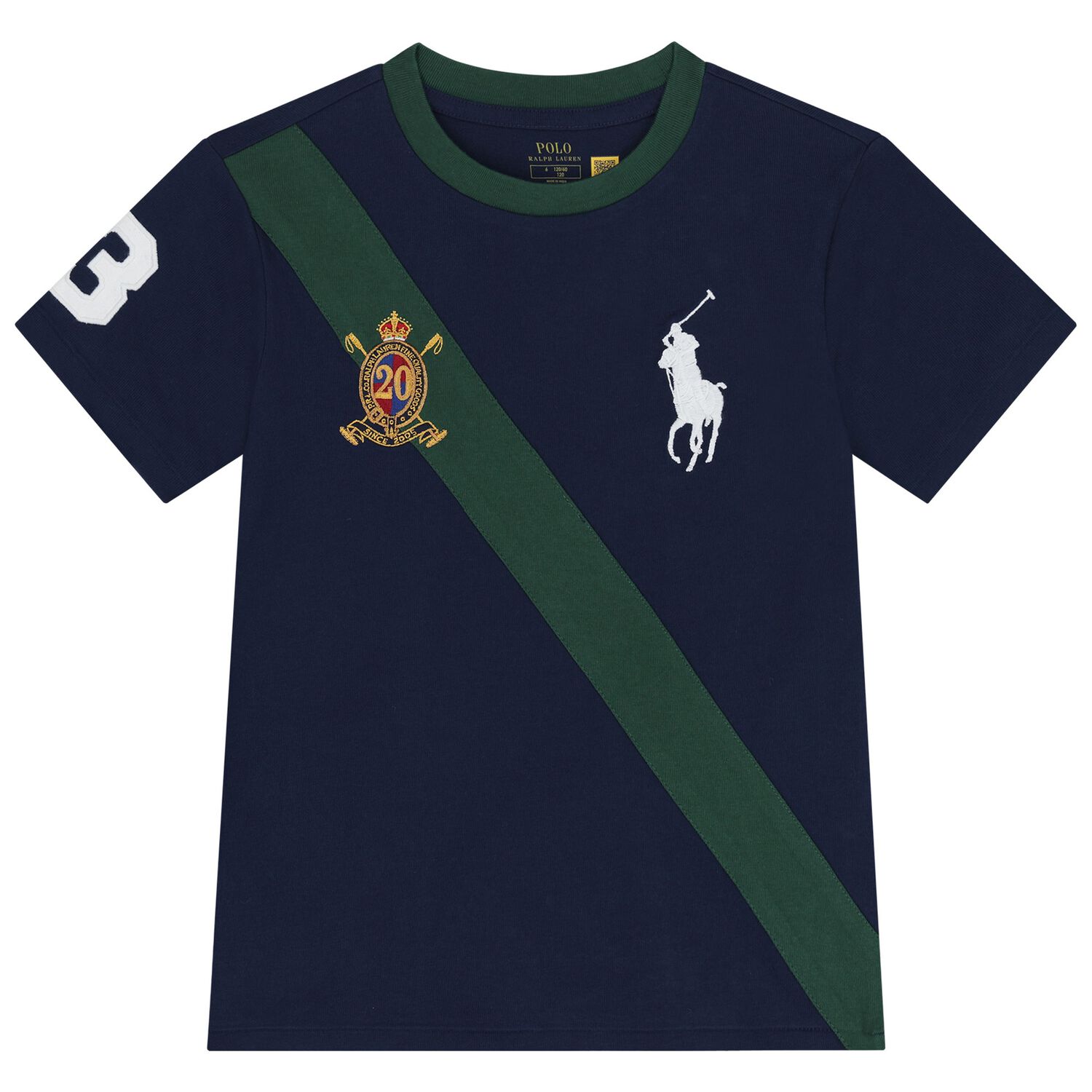 قميص باللون الكحلي بشعار الحصان للأولاد, 1, hi-res