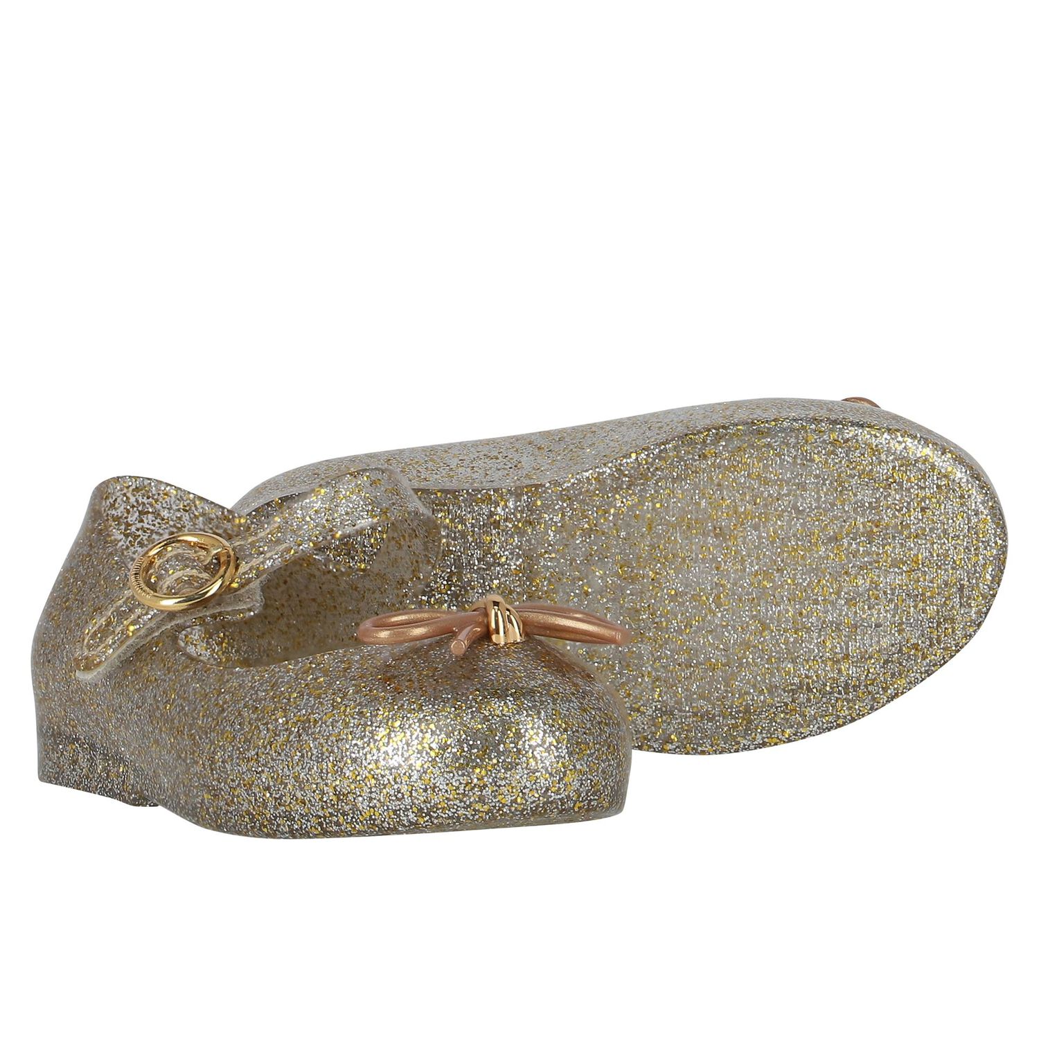 Younger Girls Gold & Silver Glitter Jelly Shoes, 3, hi-res image number null
