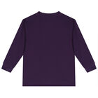 Boys Purple Logo Long Sleeve Top, 1, hi-res