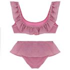 Girls Pink Lumiere Ruffle Bikini, 1, hi-res