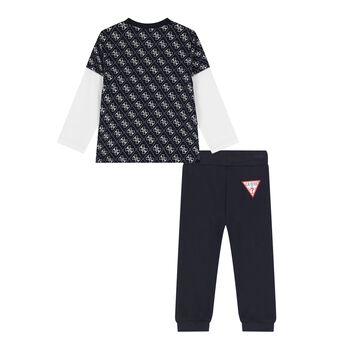 Baby Boys Navy Blue Logo Joggers Set