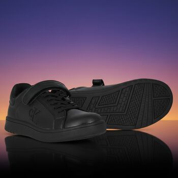 Boys Black Logo Trainers