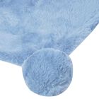 Baby Boys Blue Faux Fur & Pom-Pom Blanket, 3, hi-res